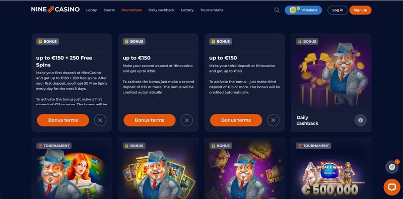 Overview of nine casino bonus